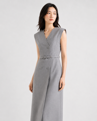 Grey Belted Dress