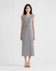 Grey Belted Dress