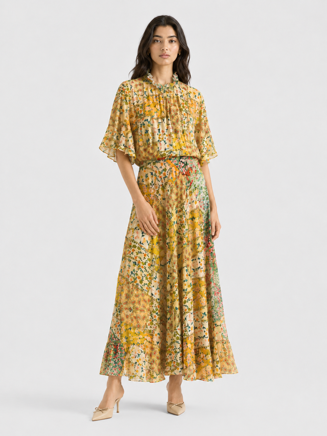 Mini Floral Silk Dress