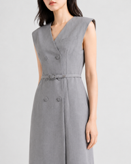 Grey Belted Dress